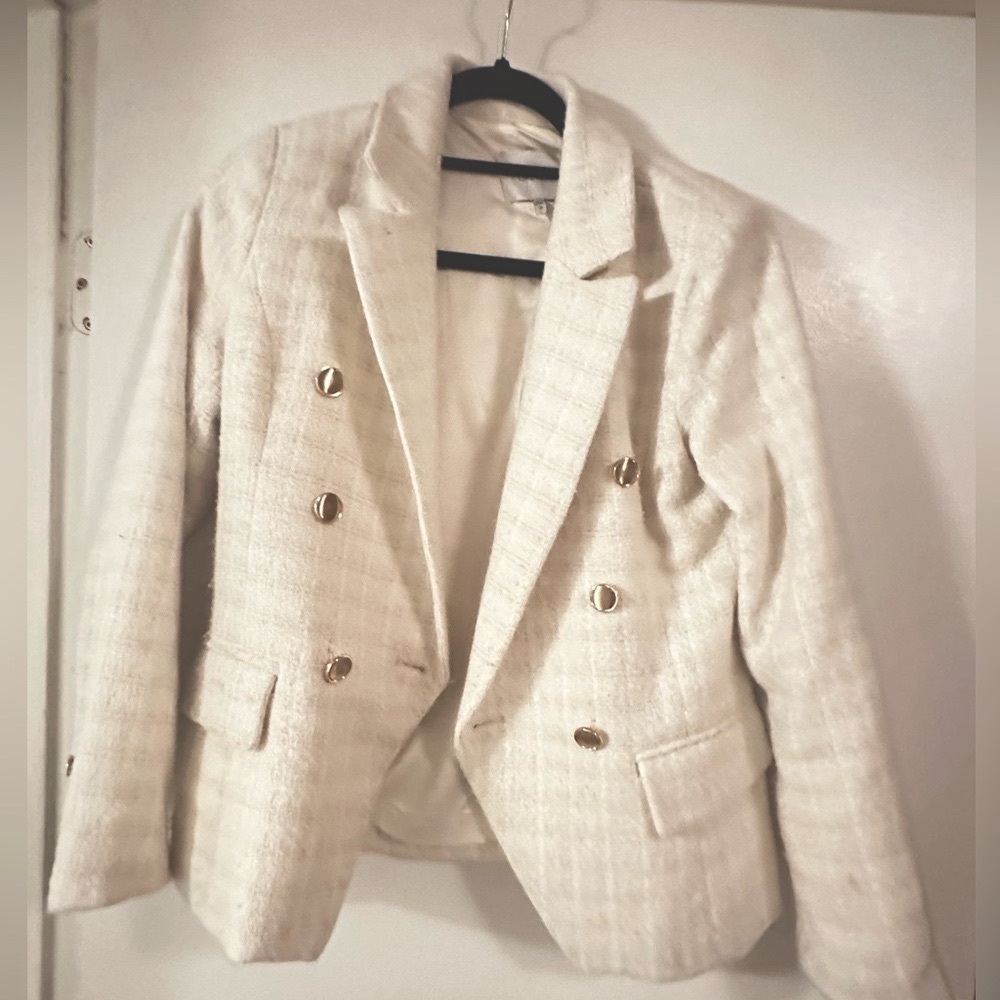GREYLIN Cream Blazer with Gold Buttons XS
